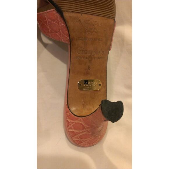 Giorgio's of Palm Beach Pink Alligator Strappy Heels Shoes size 8M - Picture 7 of 7